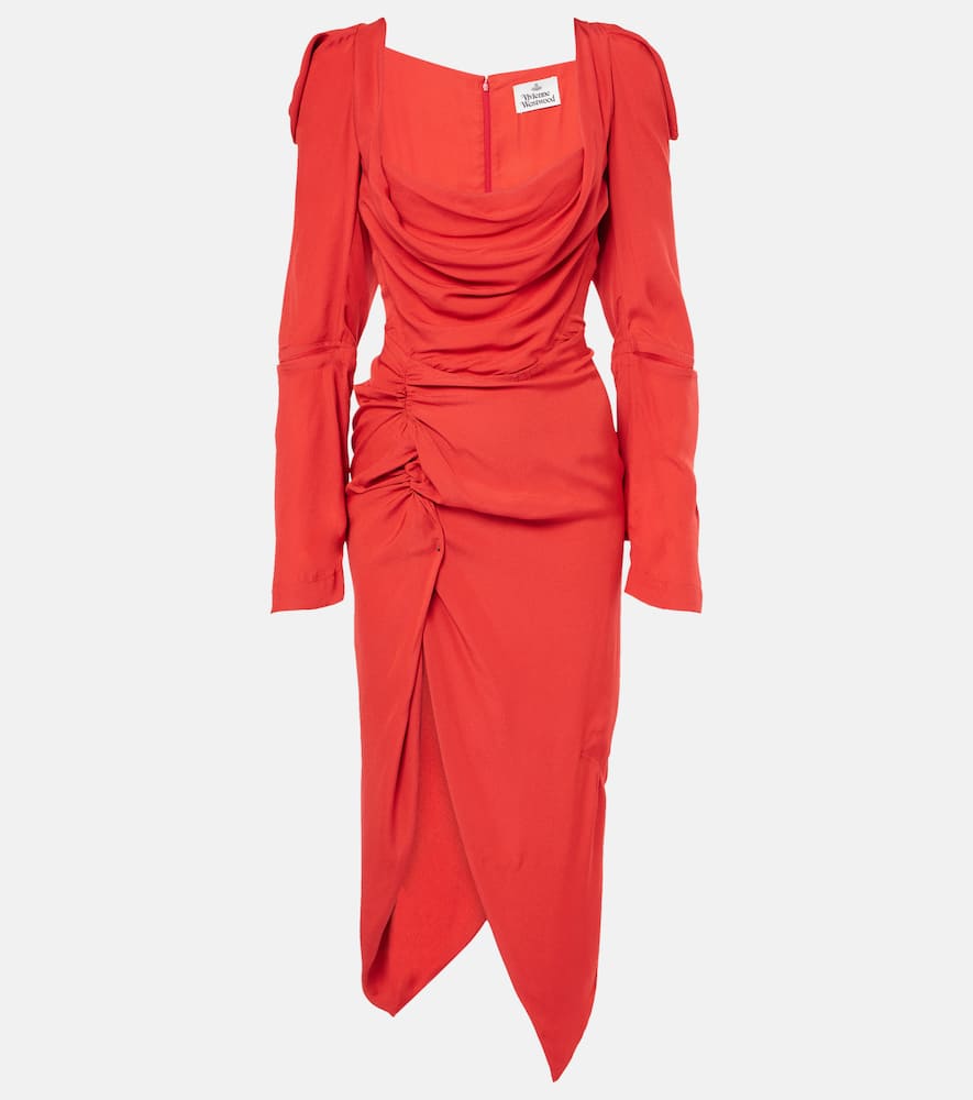 Panther draped midi dress