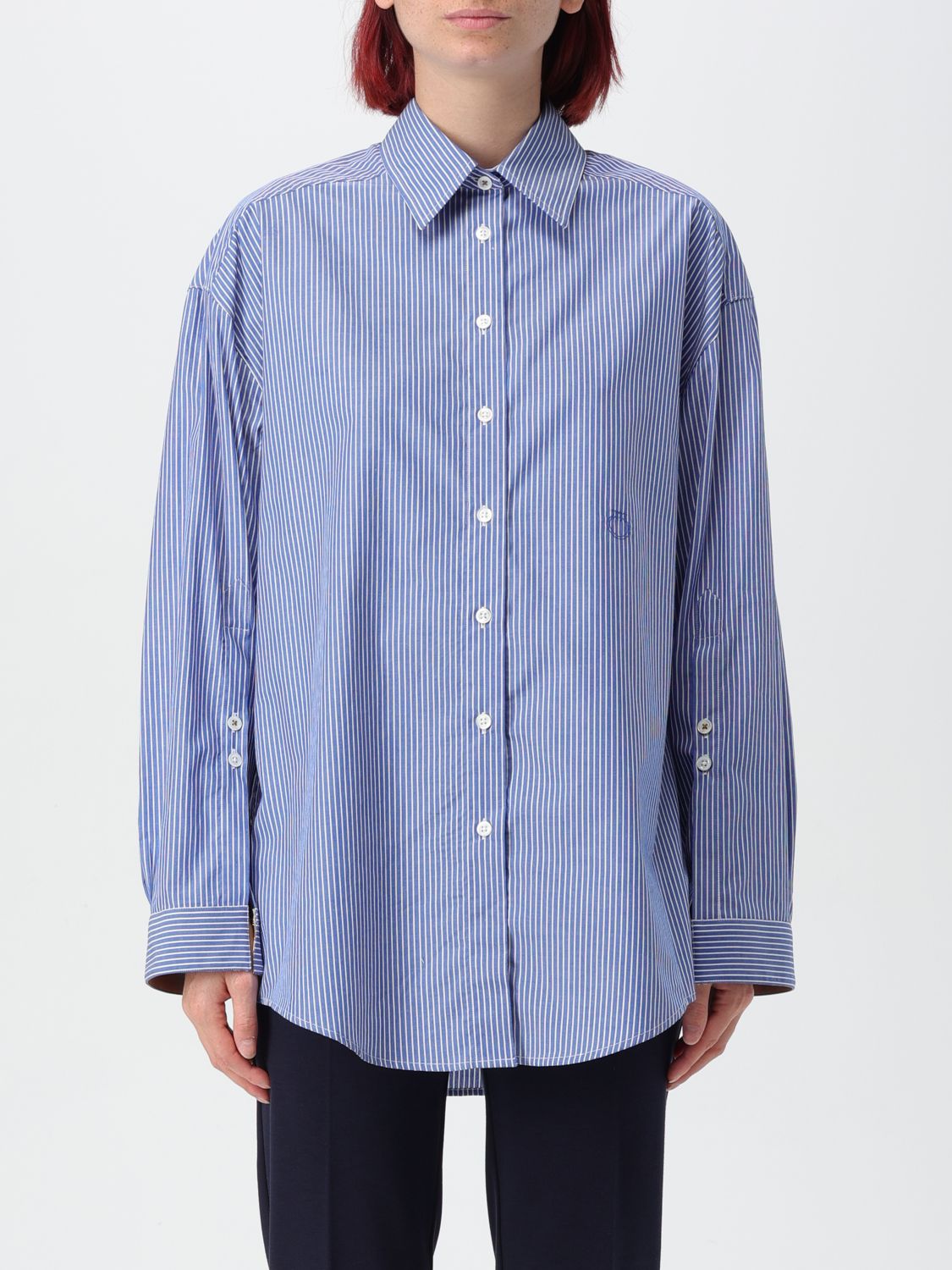 Logo-embroidered shirt - Blue