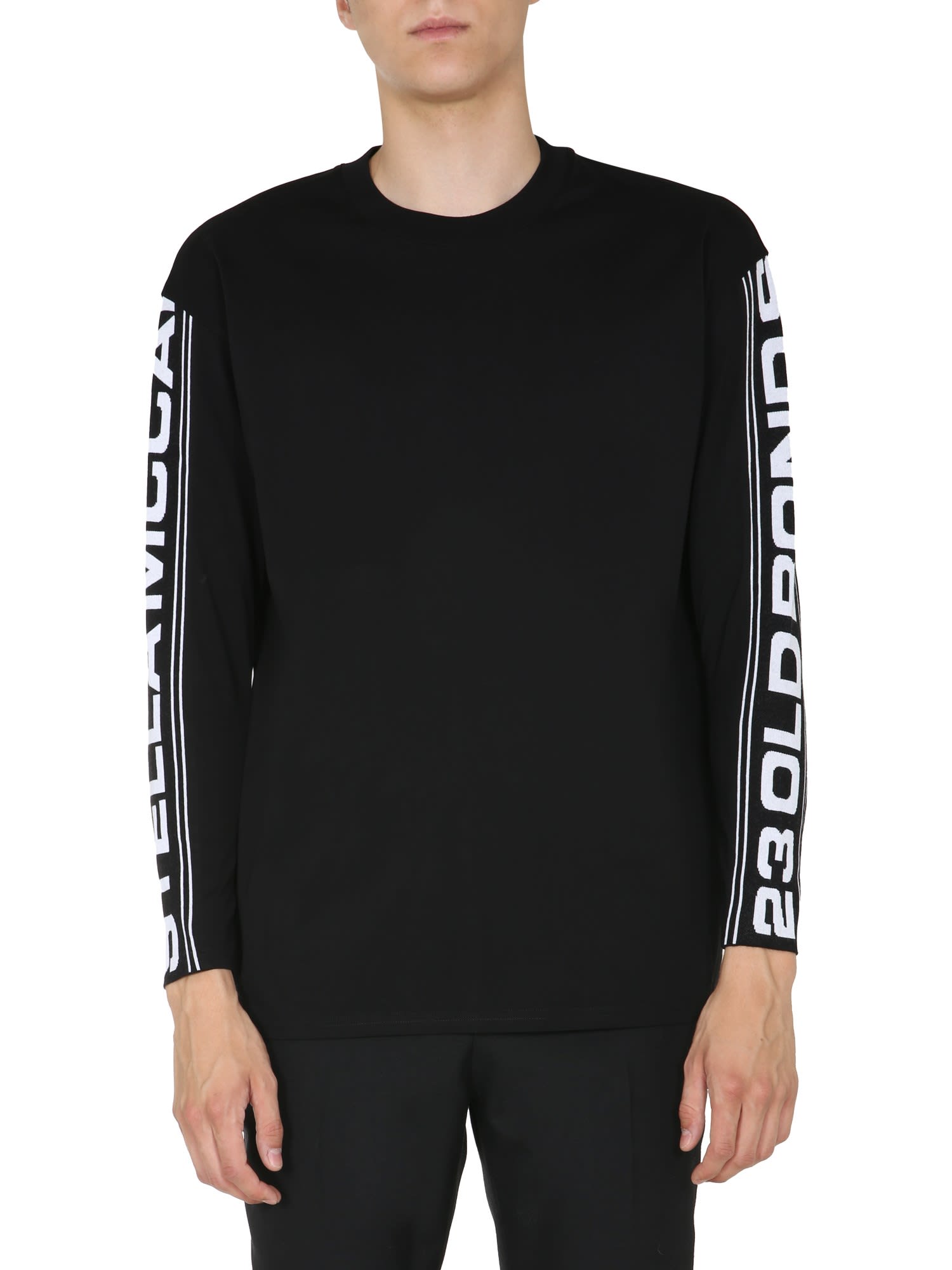 Logo sleeve round neck top
