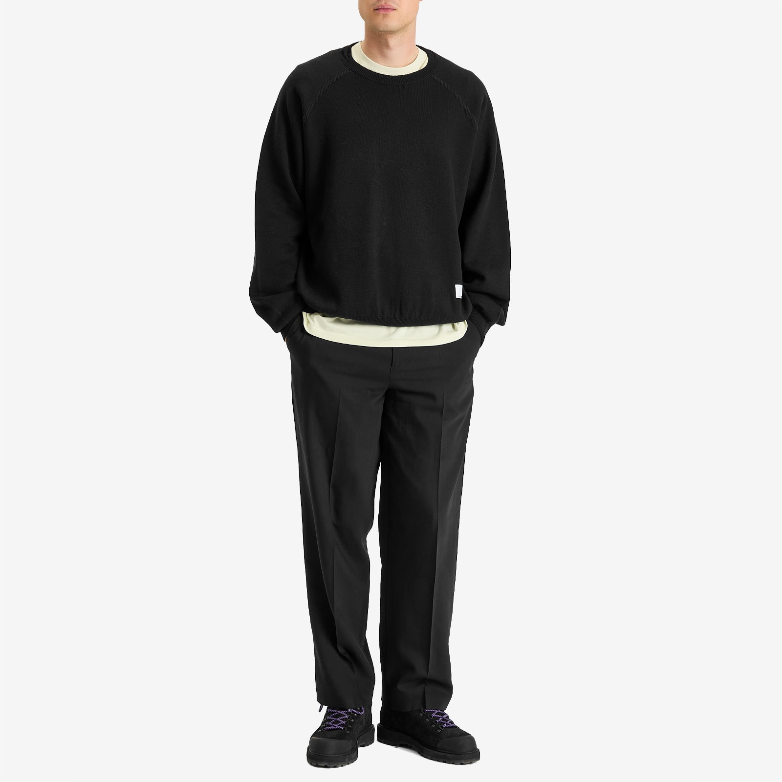Uniform Experiment Men's UE Jacquard Logo Knit Sweater in Black