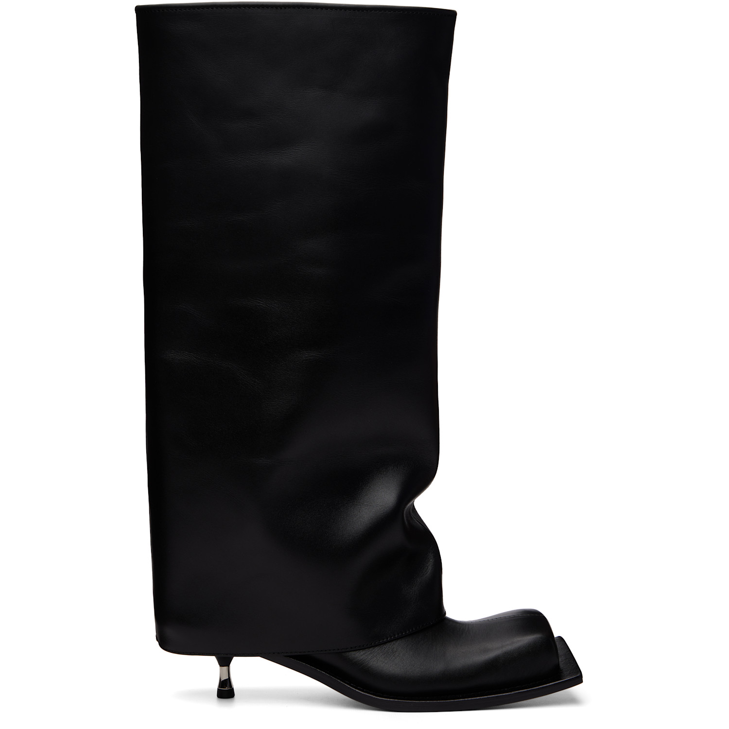 Black Iman Kitten Heel Tall Boots