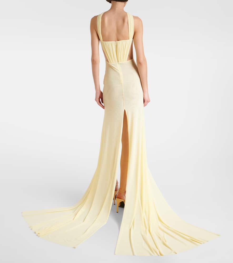 Ruched halterneck gown