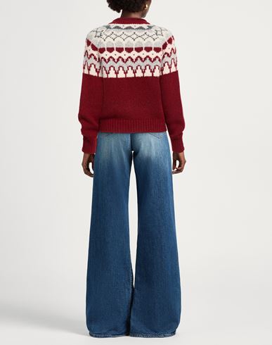 Woman Sweater Burgundy Size L Alpaca wool, Wool, Polyester