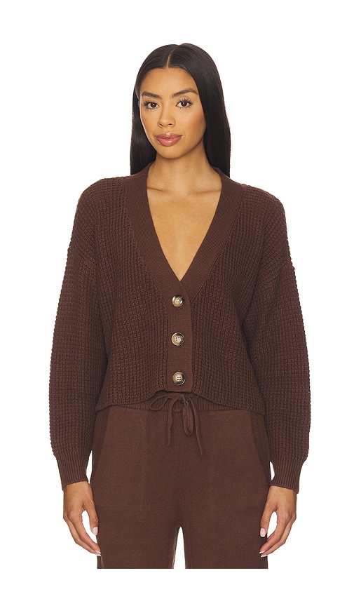Eberjey Recycled Sweater Cropped Cardigan in Olive. - L also in XS, S