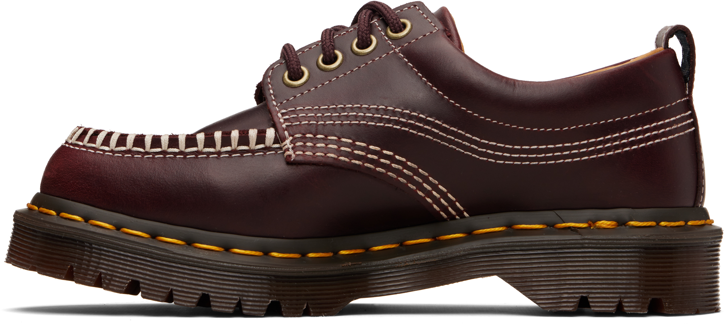 Burgundy Lowell Leather Moc Toe Derbys