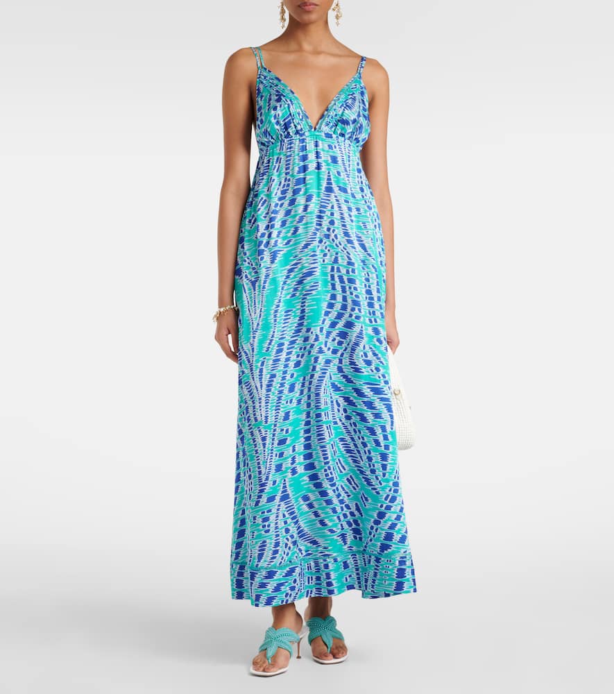 Cassandra printed satin slip dress