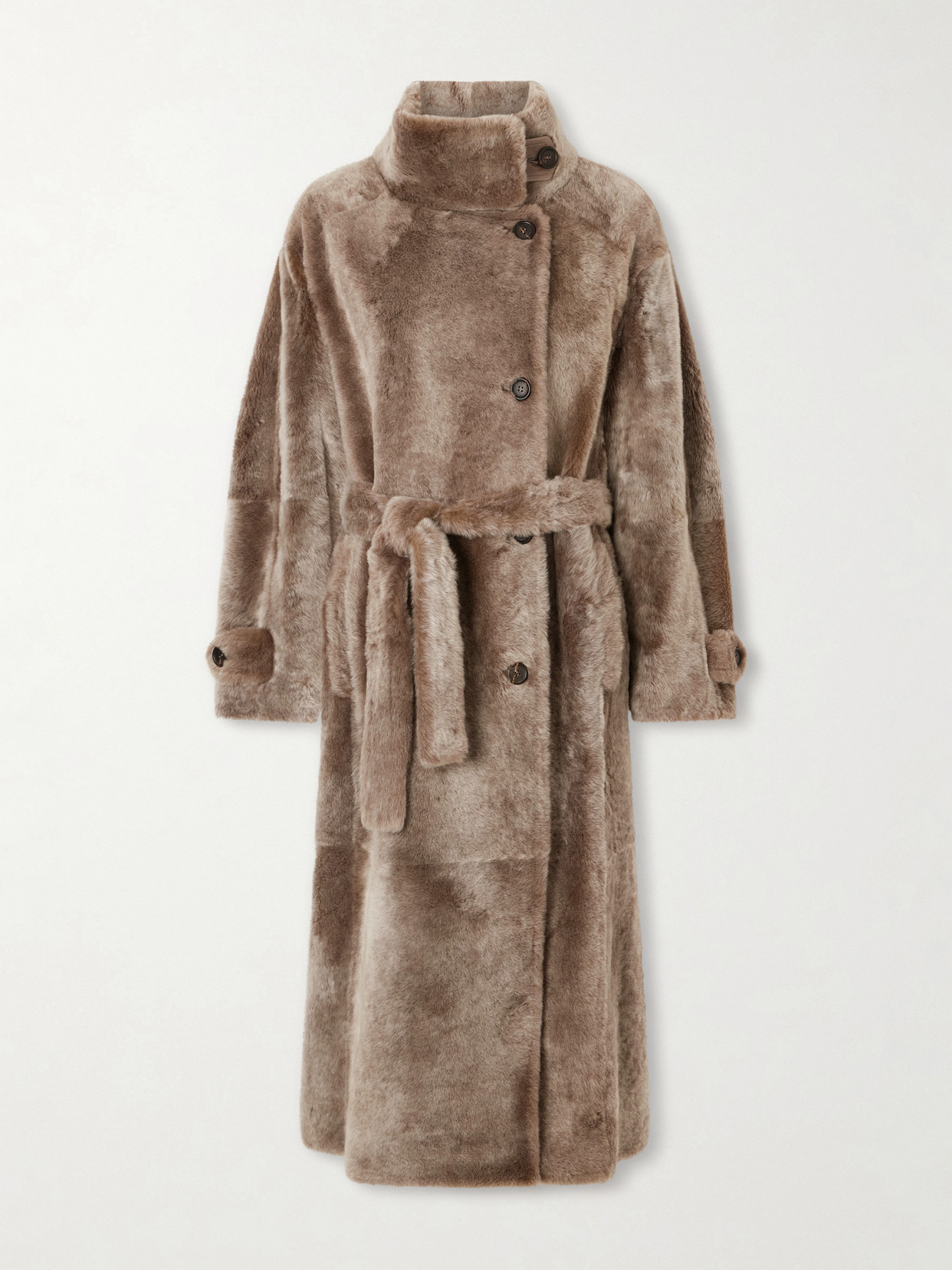 Belted Shearling Coat
