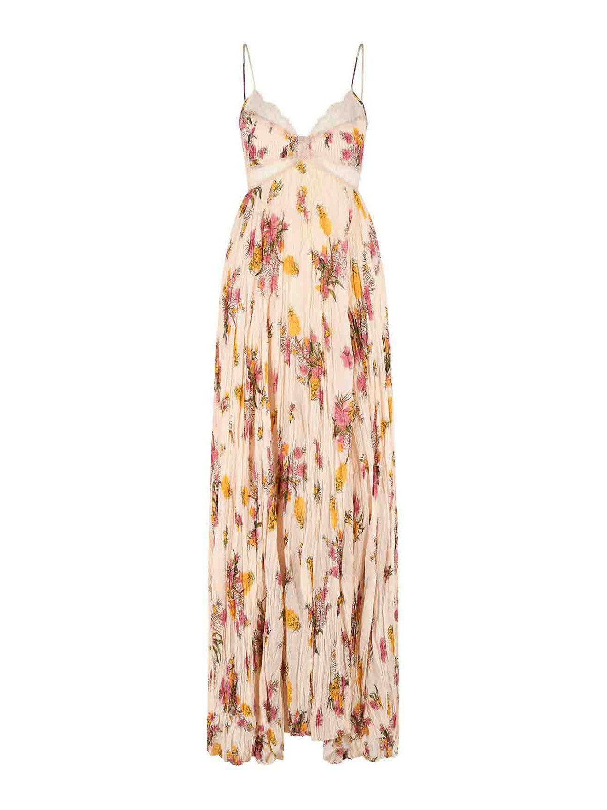 Blumarine - viscose dress lace trim pleated bow