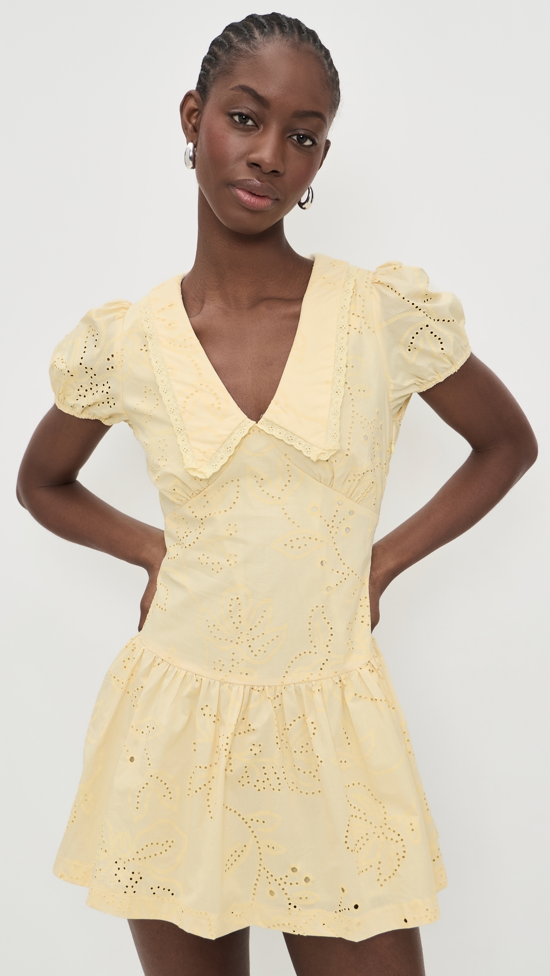 Short Sleeve Mini Dress Yellow
