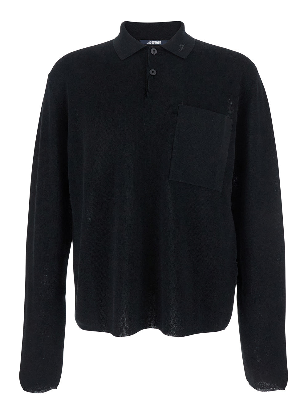 Cotton-Knit Tone-On-Tone Logo Polo Shirt — Black