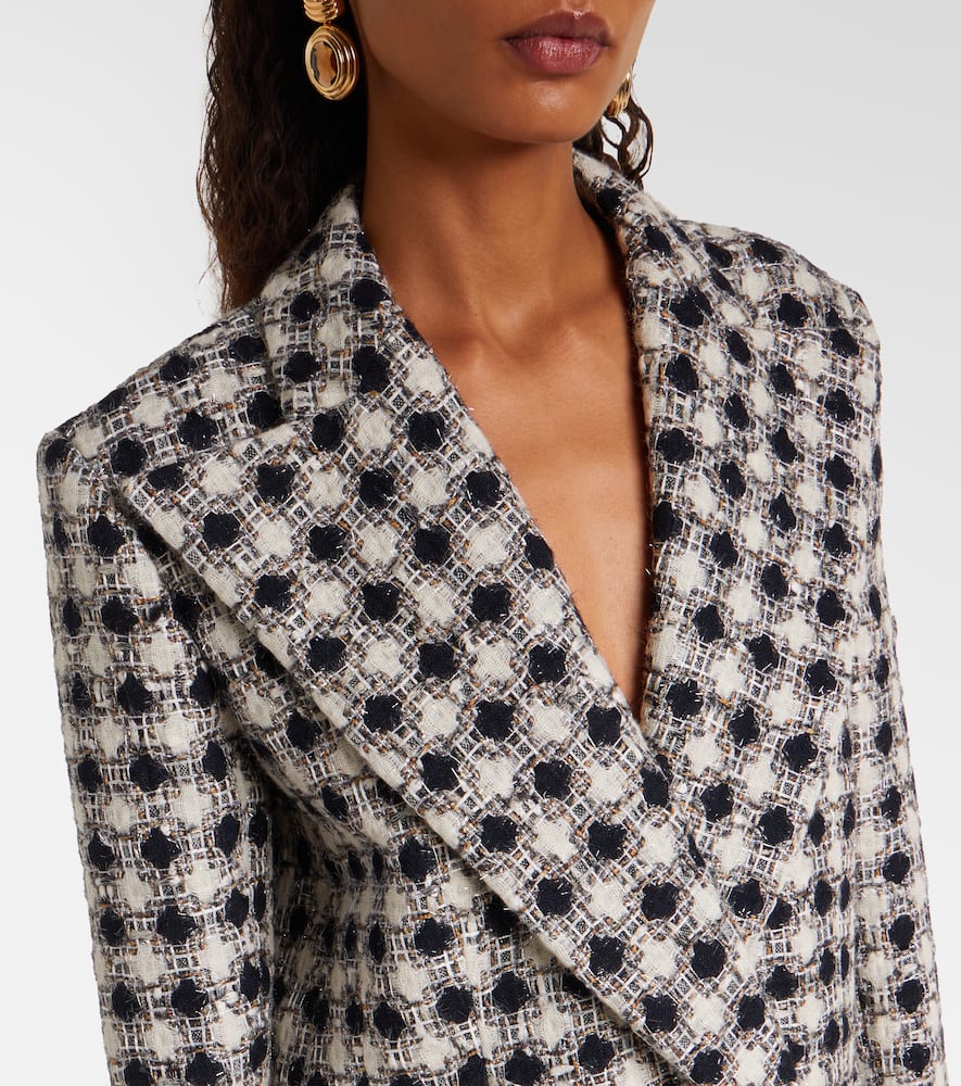 Double-breasted tweed blazer