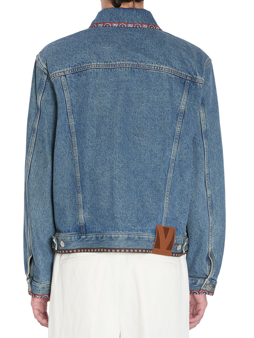 Blue Embroidered Denim Jacket