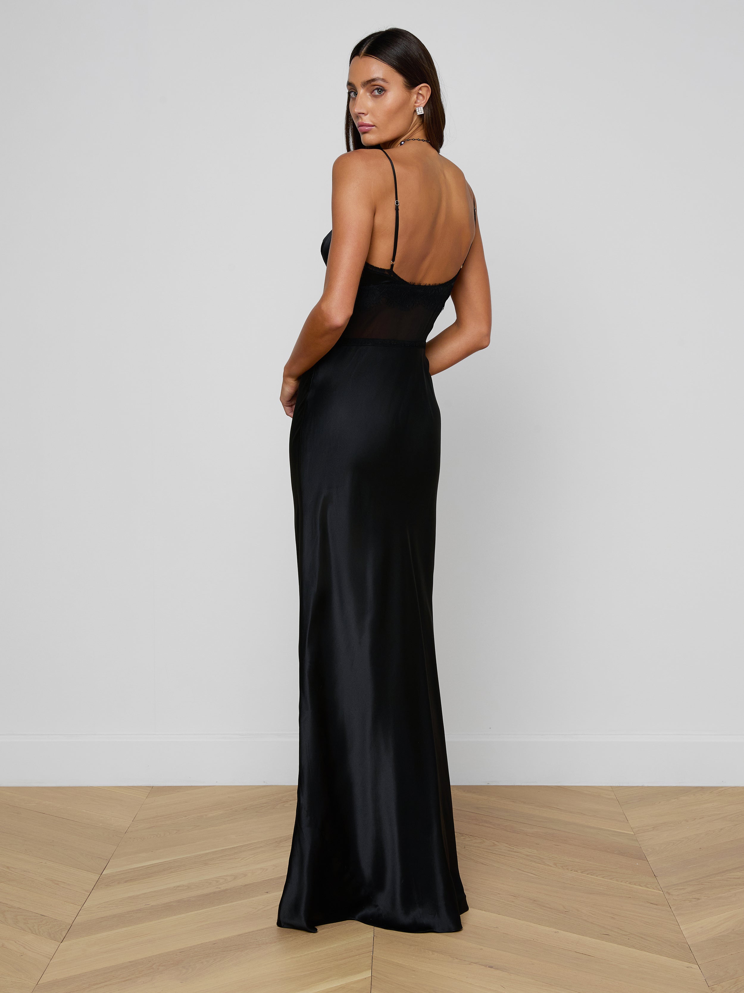Elsa Silk Gown In Black