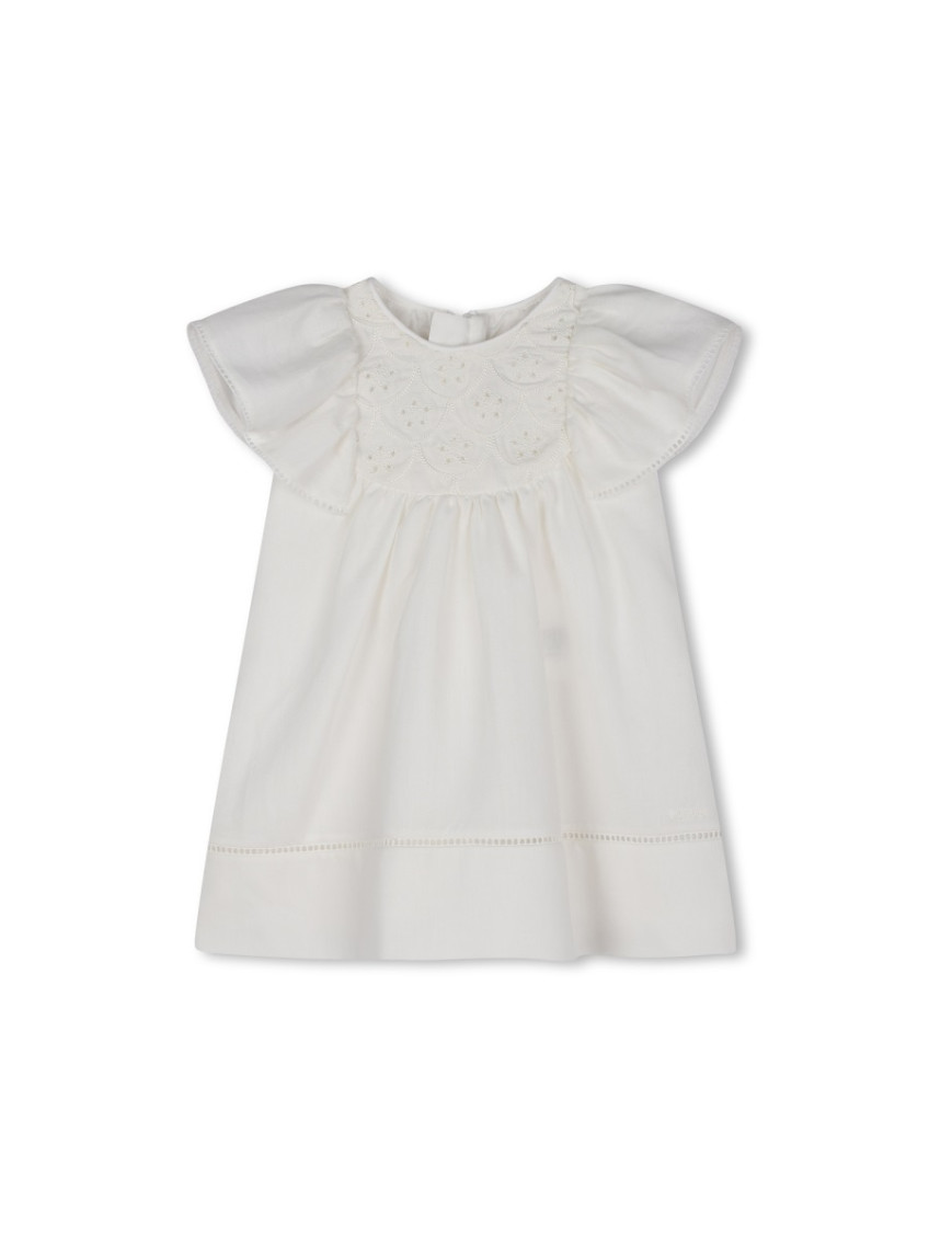 2 Piece White Embroidered Dress/Romper Sets (Baby Girl)
