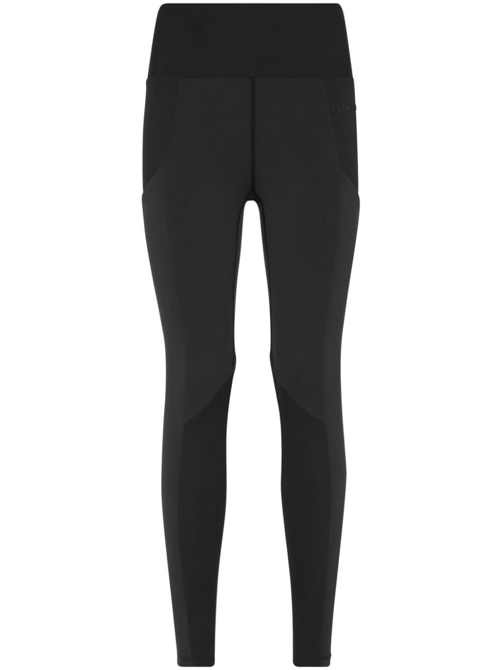 Logo panelled leggings - Black