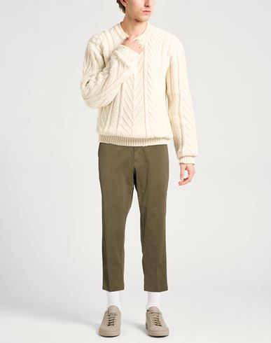 Man Pants Military green Size 38 Cotton, Elastane