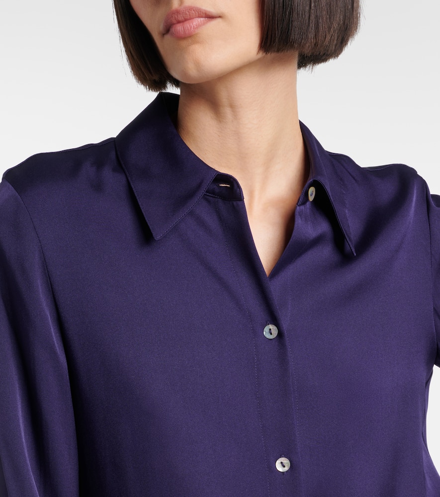 Silk-blend satin shirt