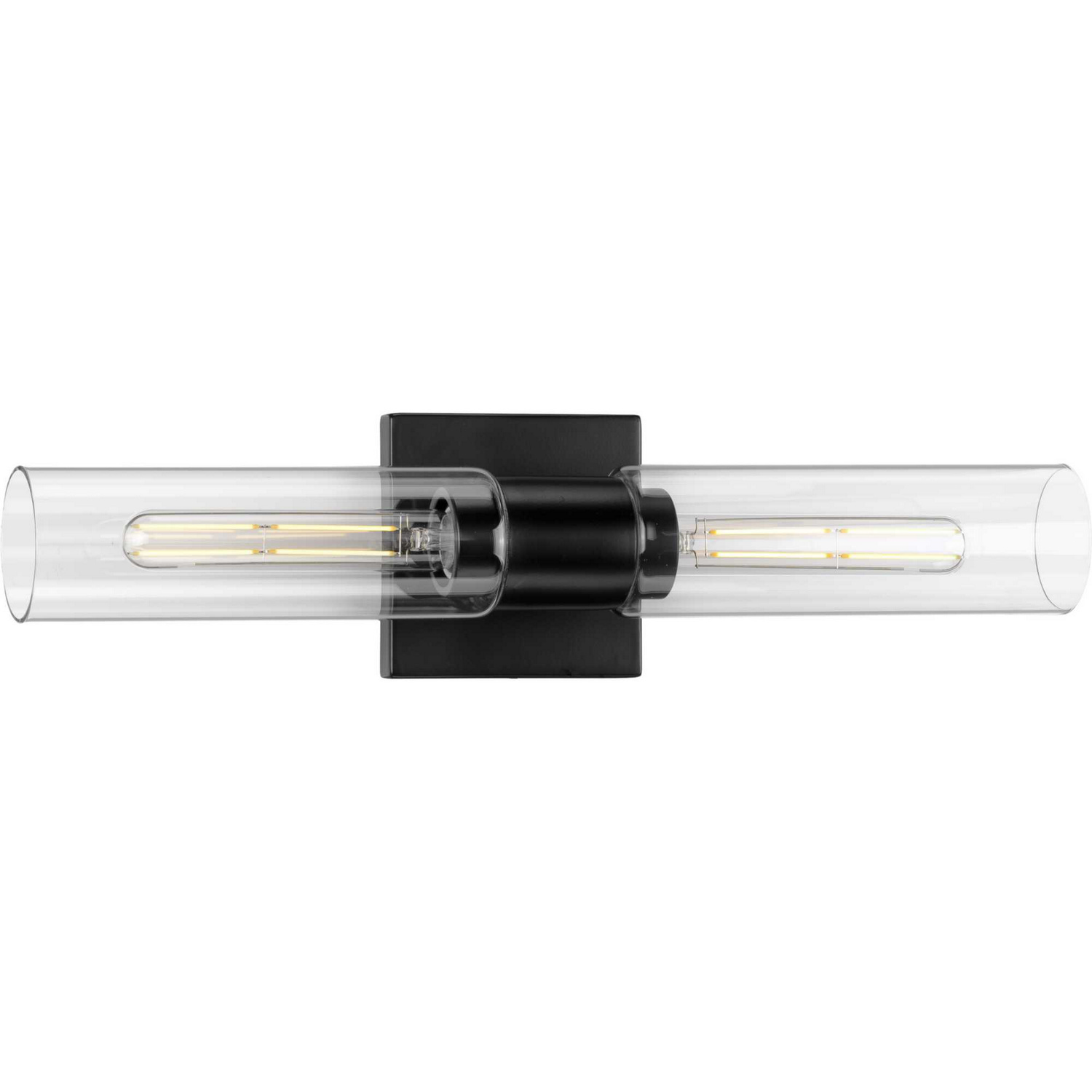 Matte Black Two Light Bath Bracket from the Clarion Collection