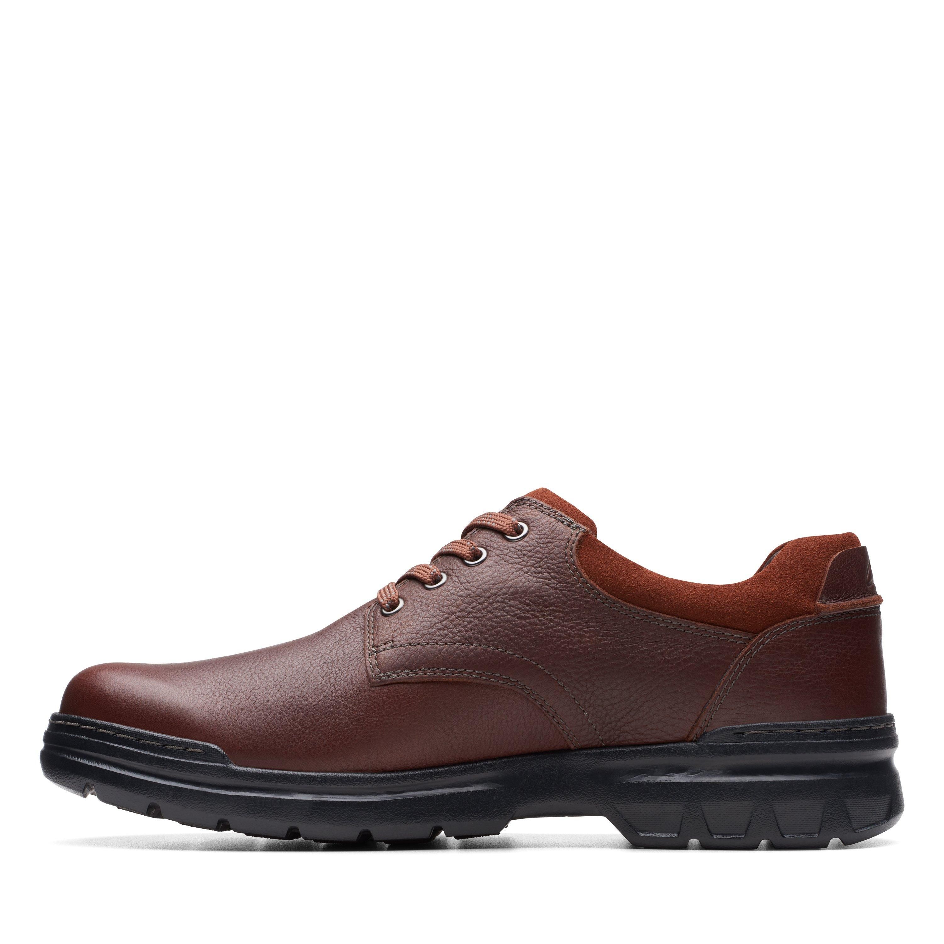 Clarks Rockie Walk Gore-Tex Dark Tan Leather Derby Shoes In Brown
