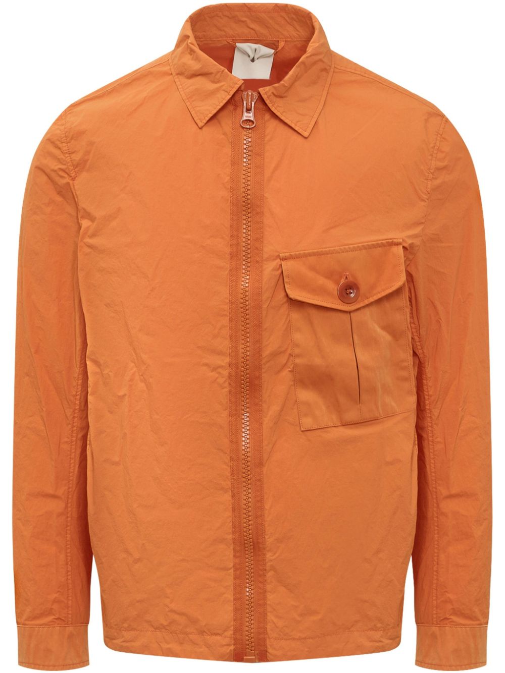 Garment-dyed shirt jacket - Orange