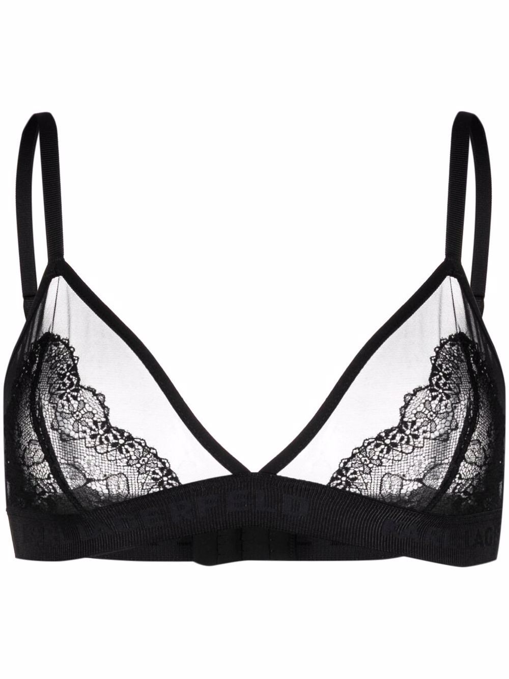 Lace embroidered bra - Black
