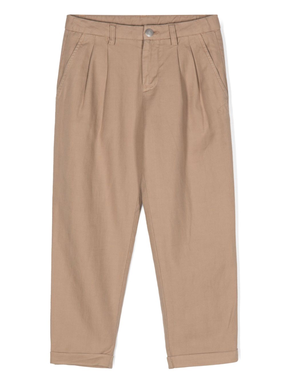 Herringbone pleated trousers - Neutrals