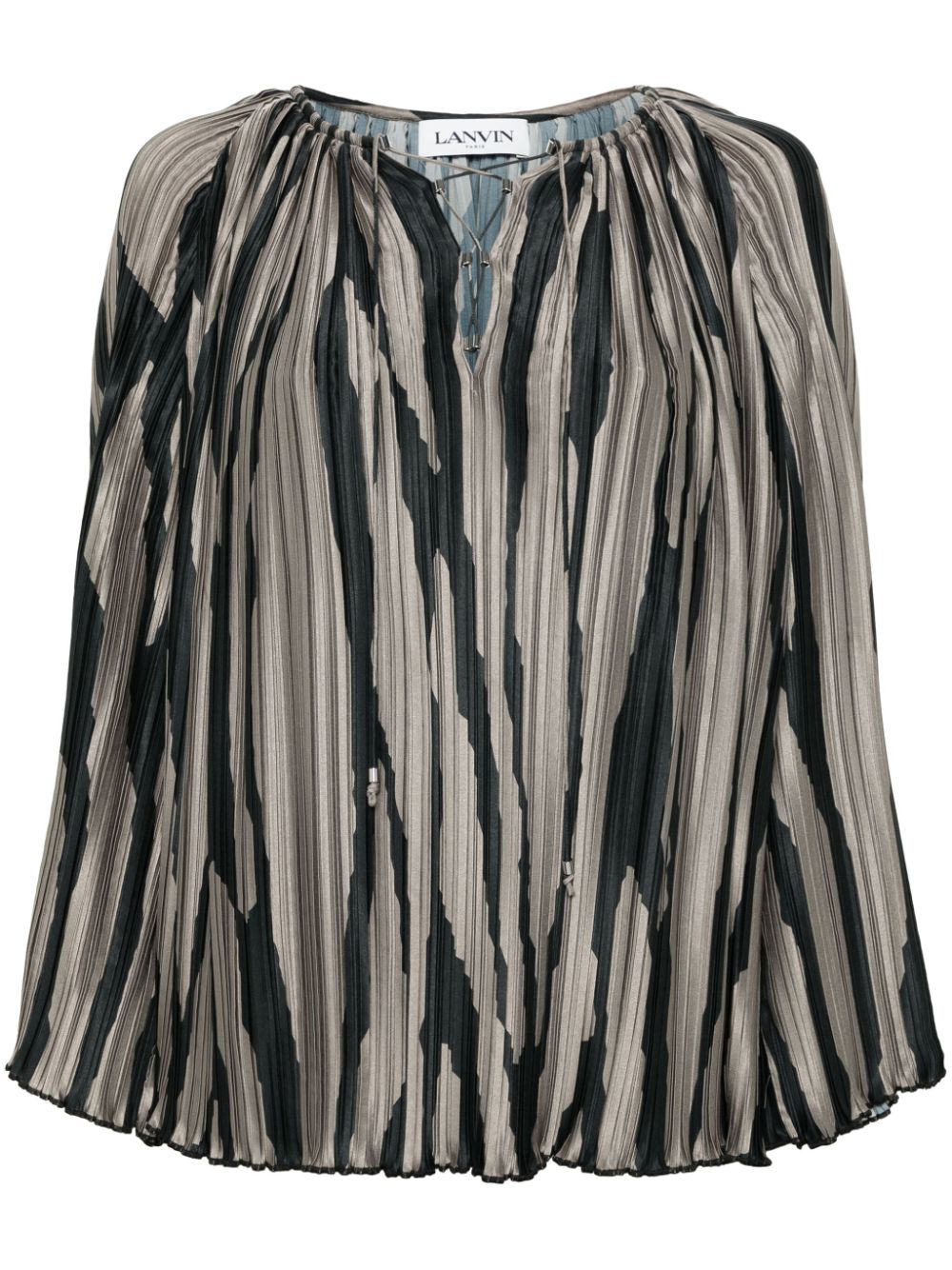 Abstract-print blouse - Grey