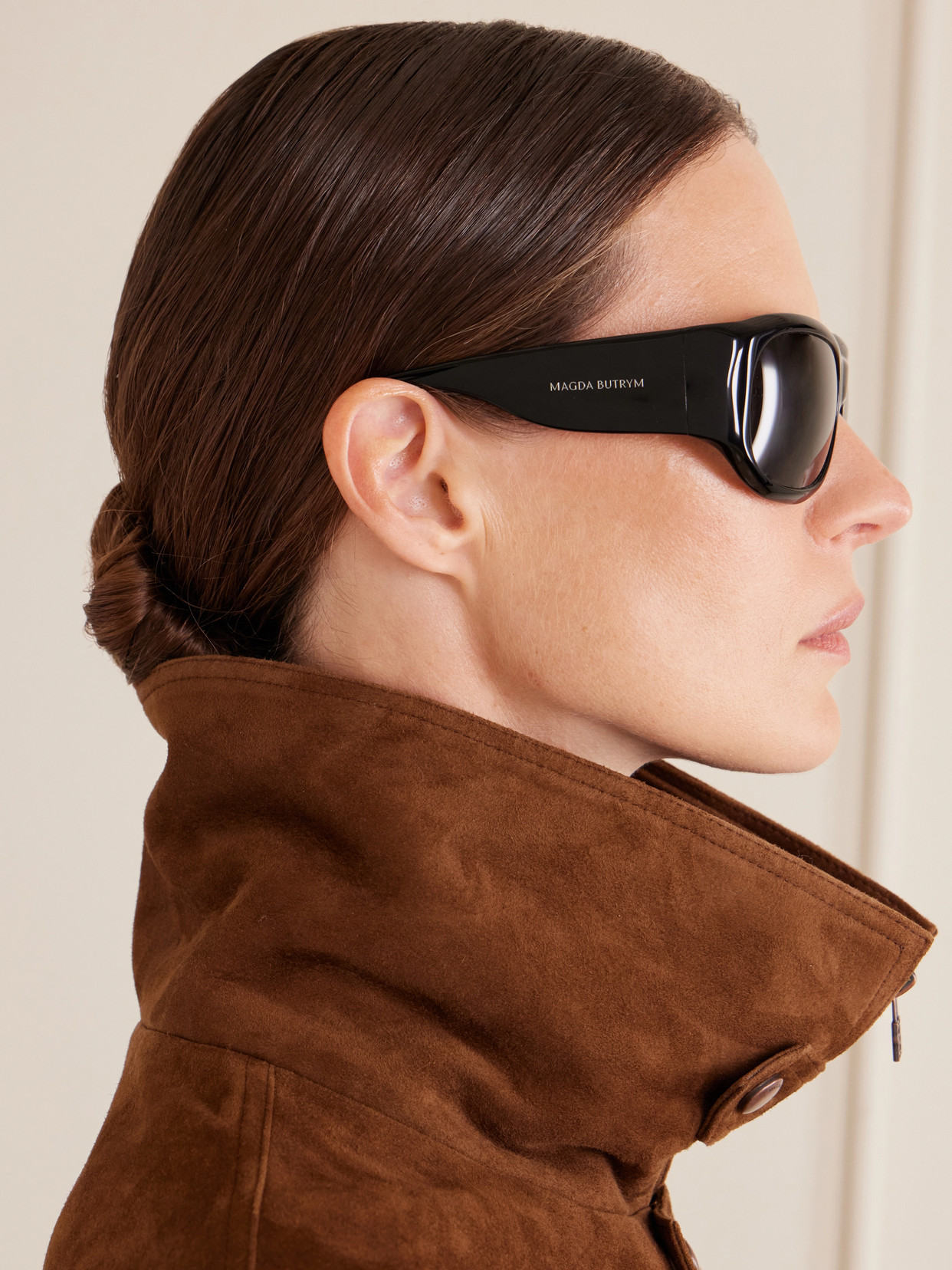 Round-frame Acetate Sunglasses - Black