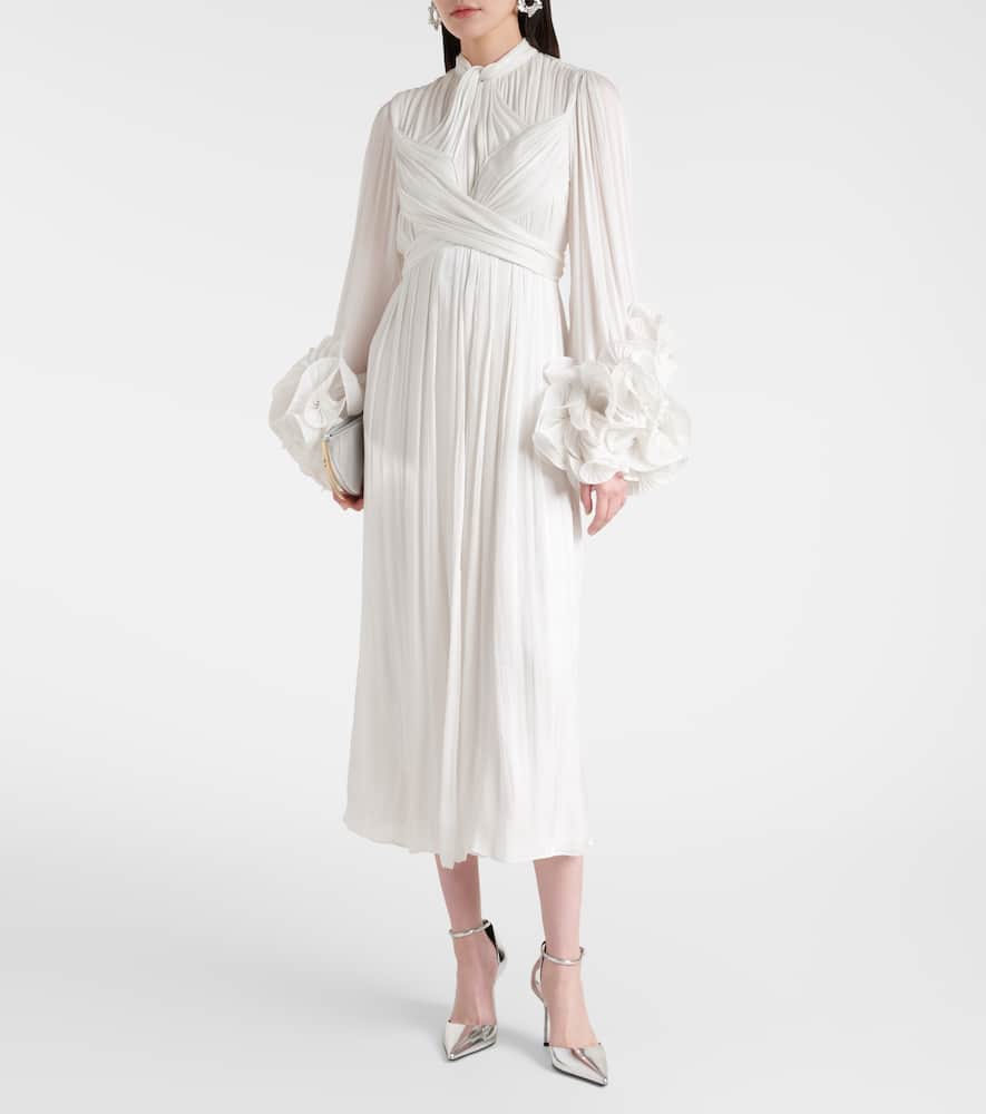 Ruffled pleated gown