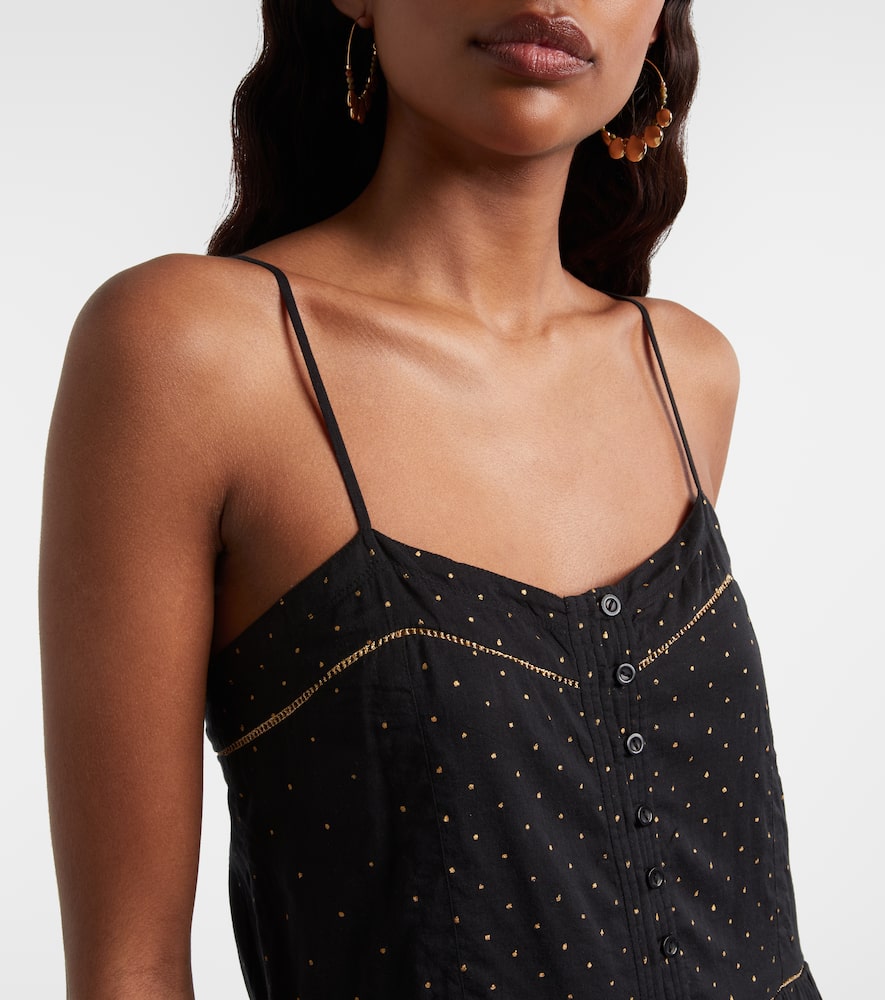 Vickie polka-dot cotton romper