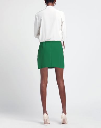 Woman Mini skirt Green Size 6 Polyester, Elastane