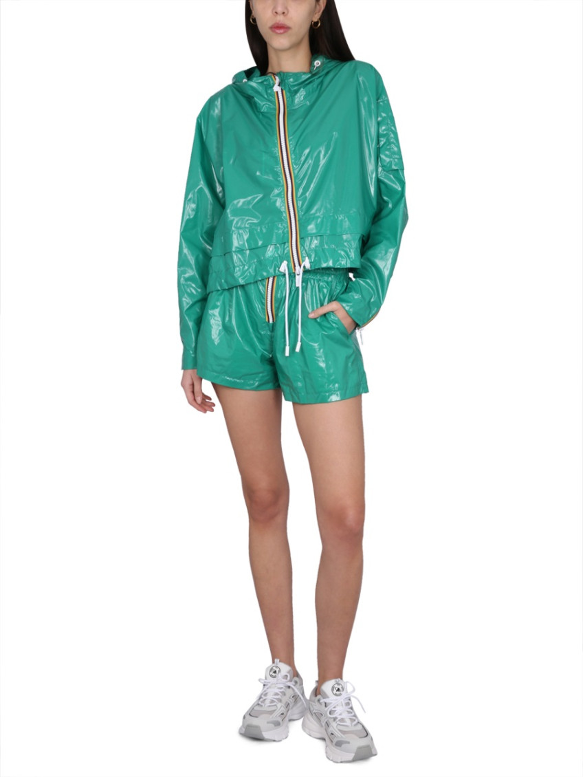 Green Solid Shorts