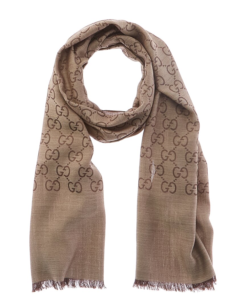 Gg Wool & Silk-Blend Scarf