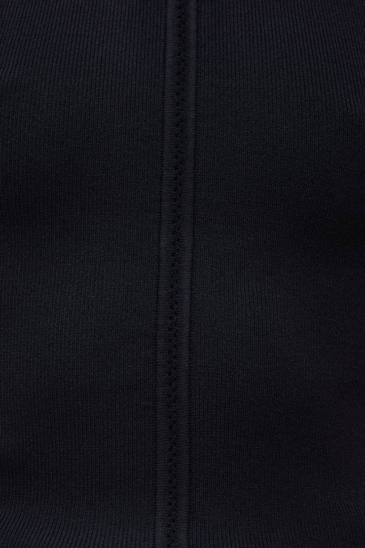Halter Sweater Tank Top - Black - Women Clothing