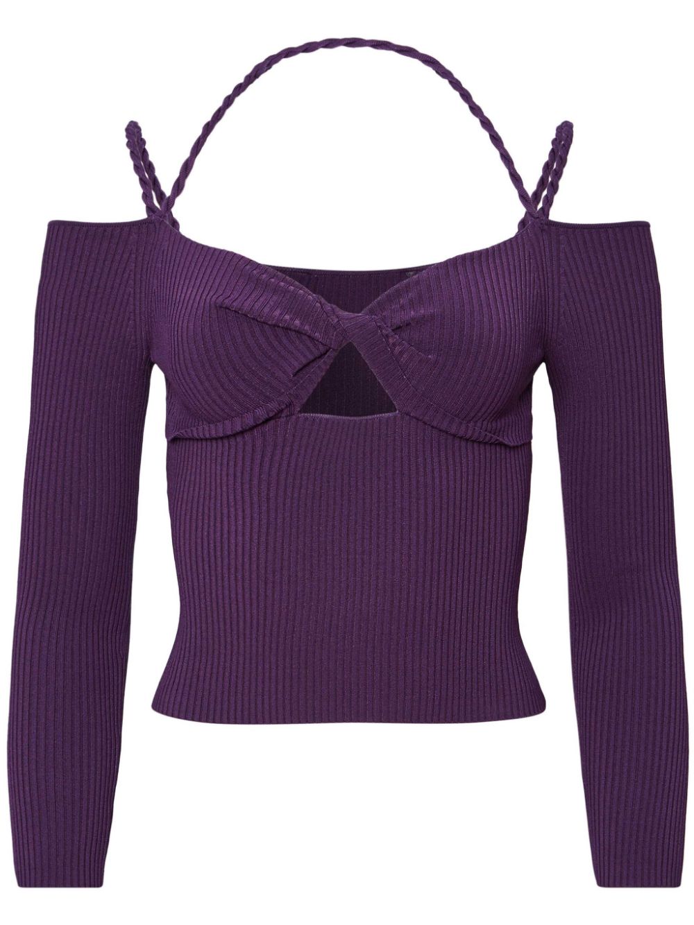 Odin cut-out ribbed-knit top - Purple