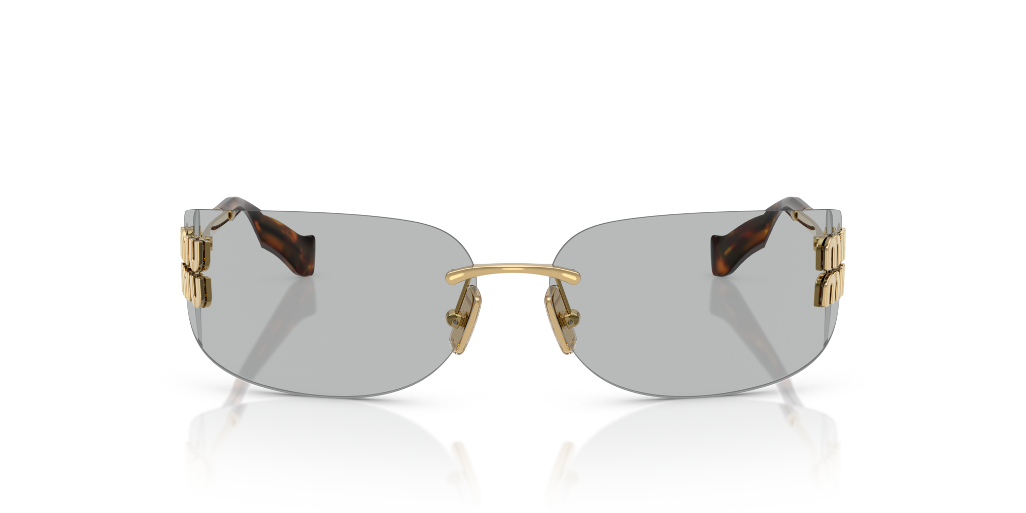 Miu Miu Woman Miu Miu MU A51S 5AK50K Sunglasses Metal Gold Grey Squared Norma