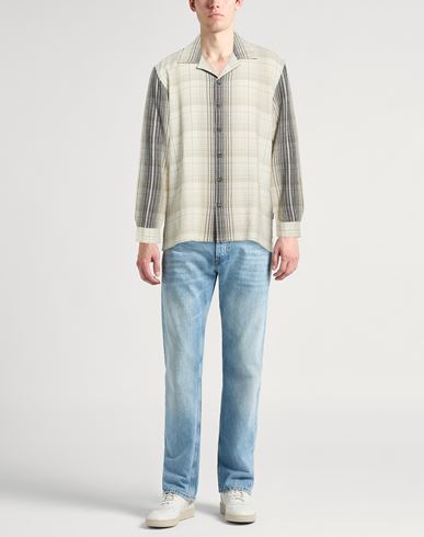 Man Shirt Beige Size L Cotton