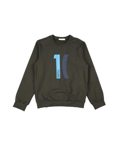 Kid Boy Sweatshirt Dark green Size 10 Cotton, Elastane