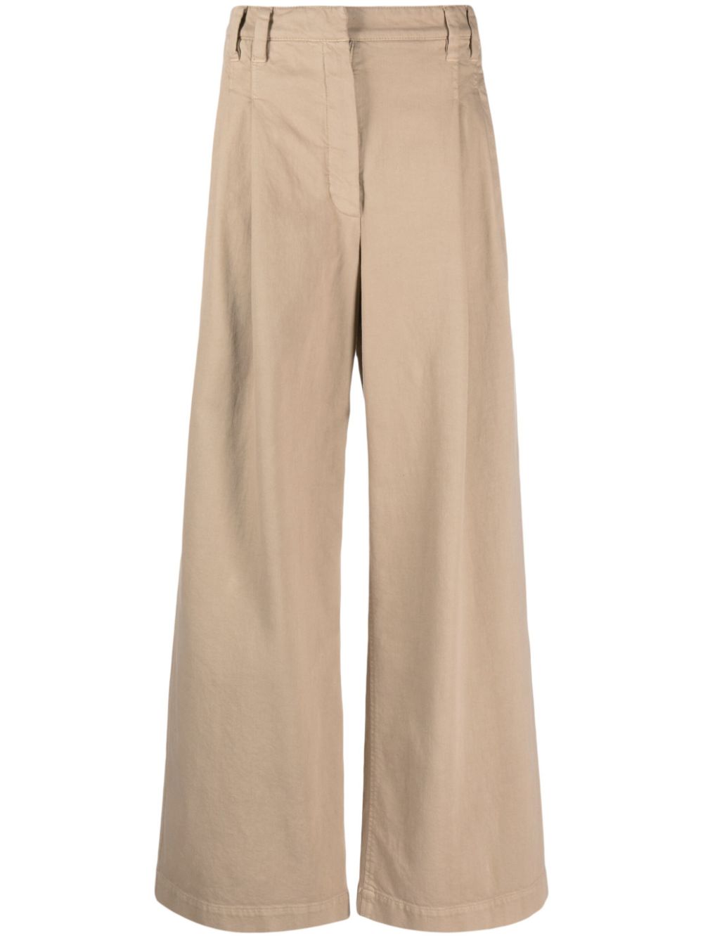 Pleat-detailing wide-leg jeans - Neutrals