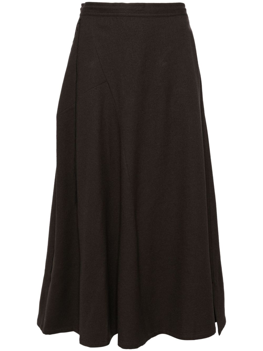 Asymmetric flare skirt - Brown