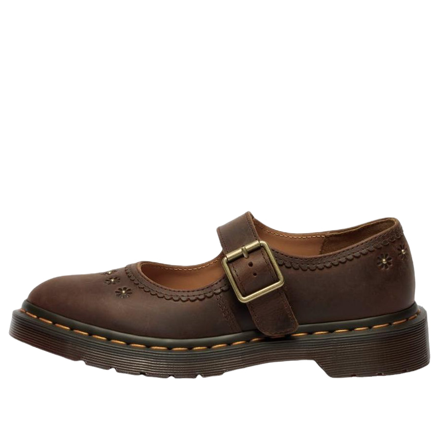 (WMNS) Mary Jane Flower Shoes 'Dark Brown'