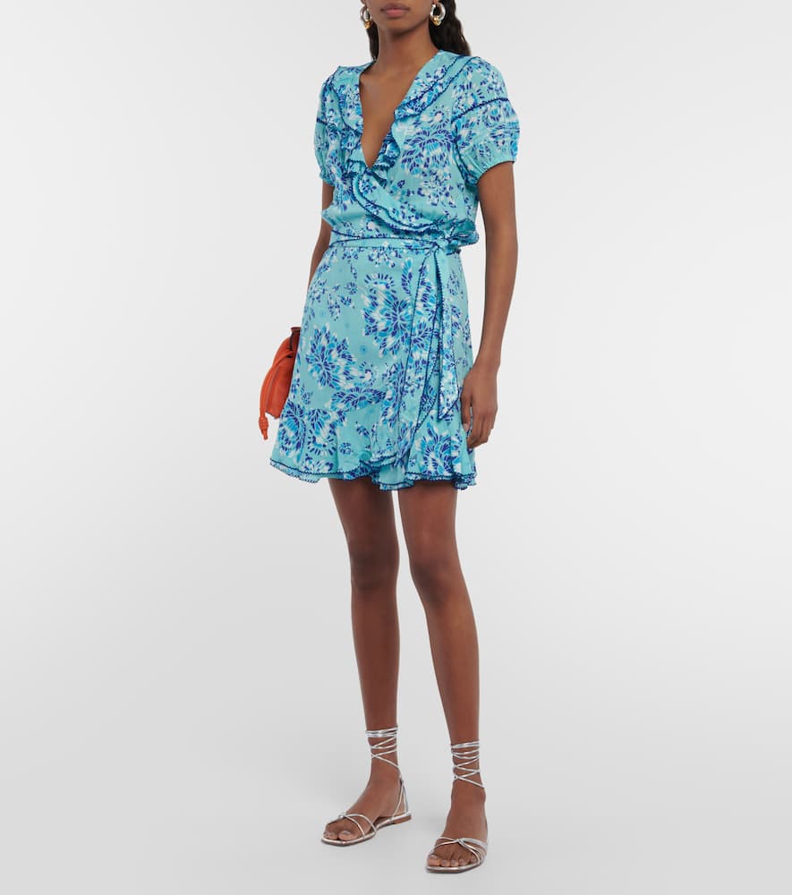 Poupette St Barth Aude printed wrap minidress