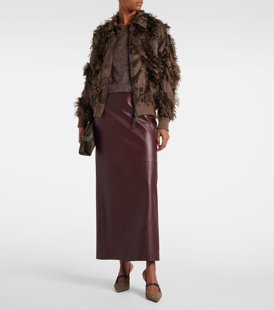Leather maxi skirt
