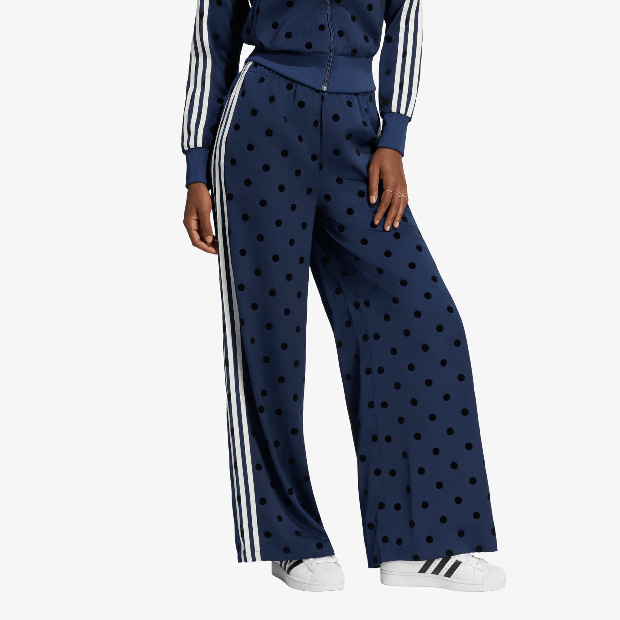Pants adidas Satin Polka Dots Wide Leg Pant Night Indigo