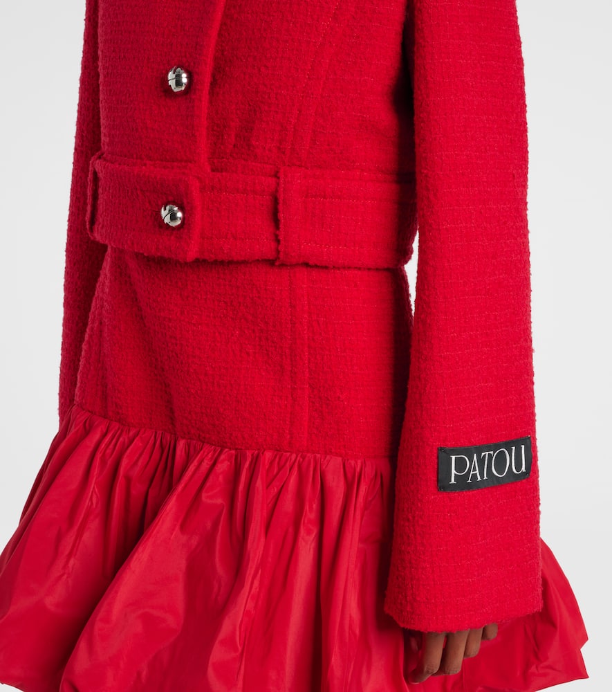 Cropped wool-blend tweed jacket
