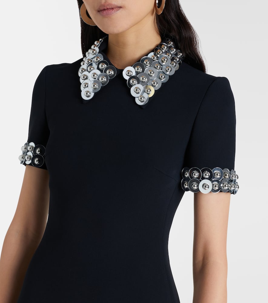 Embellished cady midi dress