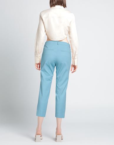 Woman Pants Azure Size 16 Cotton, Polyamide, Elastane