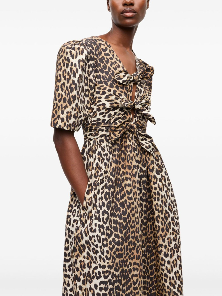 Leopard-print Midi Dress