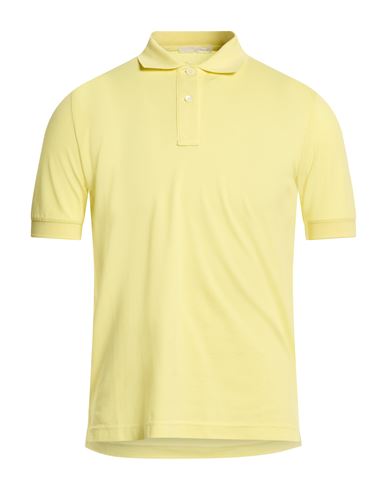 Man Polo shirt Pastel yellow Size M Cotton, Elastane