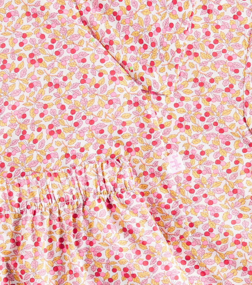 Floral cotton shirt and shorts set